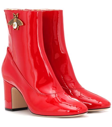 red gucci leather boots|ankle boots Gucci.